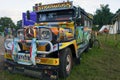 Glastonbury festival, 06/26.2015. A colourful Filipino Jeepney at Glastonbury festival