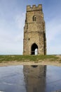 Glastonbury tor church ruins somerset Royalty Free Stock Photo