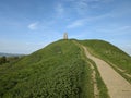 Glastonbury Tor, a hill topped by the tower of St Michael\'s Church, in Somerset, Great Britain