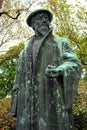 Glauchau, Germany - May 17, 2023: Monument to Georgius Agricola, a German Humanist scholar, mineralogist and metallurgist who was