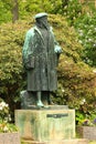 Glauchau, Germany - May 17, 2023: Monument to Georgius Agricola, a German Humanist scholar, mineralogist and metallurgist who was