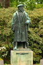 Glauchau, Germany - May 17, 2023: Monument to Georgius Agricola, a German Humanist scholar, mineralogist and metallurgist who was