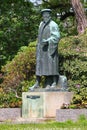 Glauchau, Germany - May 26, 2023: Monument to Georgius Agricola, a German Humanist scholar, mineralogist and metallurgist who was