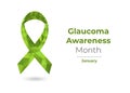 Glaucoma Awareness Month green low poly ribbon