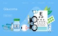 Glaucoma treatment concept vector. Medical ophthalmologist eyesight check up with tiny people character. It can e used Royalty Free Stock Photo