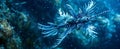 Glaucus Atlanticus swimming freedom in the ocean, beautiful isol