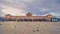 Glavni kolodvor main railway station in Zagreb and landscape view in Zagreb, Croatia