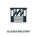 Glazed Balcony icon. Monochrome sign from balcony collection. Creative Glazed Balcony icon illustration for web design Royalty Free Stock Photo