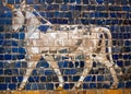 Glazed brick panel with Aurochs - details of the Babylonian Ischtar Tor