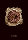 Glazed Chocolate Donuts on black background Royalty Free Stock Photo