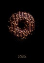 Glazed Chocolate Donuts, top view Royalty Free Stock Photo
