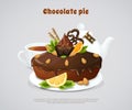 Glazed Chocolate Pie Illustration