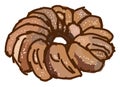 Glazed cruller, illustration, vector Royalty Free Stock Photo