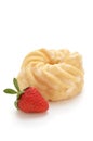 Glazed cruller with strawberry Royalty Free Stock Photo
