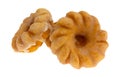 Glazed crullers on a white background Royalty Free Stock Photo