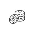 Glazed donut line icon