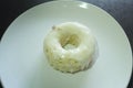 Glazed donut, white frosting doughnut