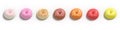 Glazed Donuts Collection 3d realistic design set of elements. Sweet food, donuts with sprinkle Royalty Free Stock Photo