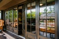 Glazed entrance to the luxurious restaurant Royalty Free Stock Photo