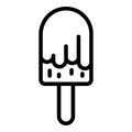Glazed ice cream on a stick icon, outline style Royalty Free Stock Photo