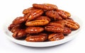 Glazed Pecans on White Background Royalty Free Stock Photo