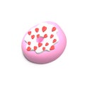 Glazed Pink Donut 3d rendered realistic design set of elements. Sweet food, donuts with sprinkle