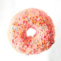 Glazed pink donut with rainbow Sprinkles