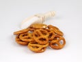 Glazed and salted pretzels Royalty Free Stock Photo