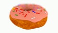 Glazed sweet donut are of surface, modern sweet background, 3d rendering backdrop, computer generated.