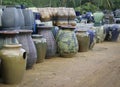 Glazed terracotta pots