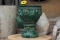 Flower pot with lotus pattern style Royalty Free Stock Photo