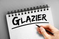 Glazier text on notepad, concept background Royalty Free Stock Photo