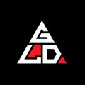 GLD triangle letter logo design with triangle shape. GLD triangle logo design monogram. GLD triangle vector logo template with red Royalty Free Stock Photo