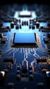 Gleaming blue circuitry A luminous background of technological innovation Royalty Free Stock Photo