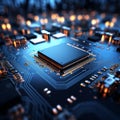 Gleaming blue circuitry A luminous background of technological innovation Royalty Free Stock Photo