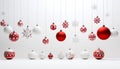 Gleaming christmas balls and enchanting holiday decorations on white background 3d rendering