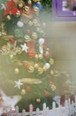 Gleaming Christmas tree background Royalty Free Stock Photo