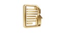 Golden 3d document icon with upload arrow for digital forms and online submissions Royalty Free Stock Photo