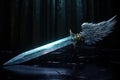 Gleaming Death angel sword. Generate Ai Royalty Free Stock Photo