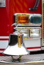 Gleaming eagle symbol above the truck bell fire brigade