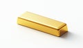 Gleaming Gold Bar on White Surface Royalty Free Stock Photo