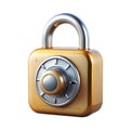 Golden Combination Lock on Black Background Royalty Free Stock Photo