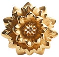 Gleaming Golden 3D Floral Arrangement - aI generated