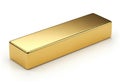 Shiny gold rectangular bar on a white background Royalty Free Stock Photo