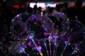 Gleamy colorful ballons at night christmas present Royalty Free Stock Photo