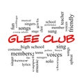 Glee Club Word Cloud Concept in red caps