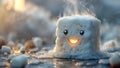 A Gleeful Marshmallow Enjoying a Warm Toast