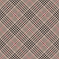 Brown tweed pattern plaid vector. Seamless diagonal texture. Abstract geometric design.