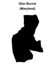 Glen Burnie outline map Royalty Free Stock Photo