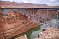 Glen Canyon Arch Dam Bridge over the Colorado river waters Royalty Free Stock Photo